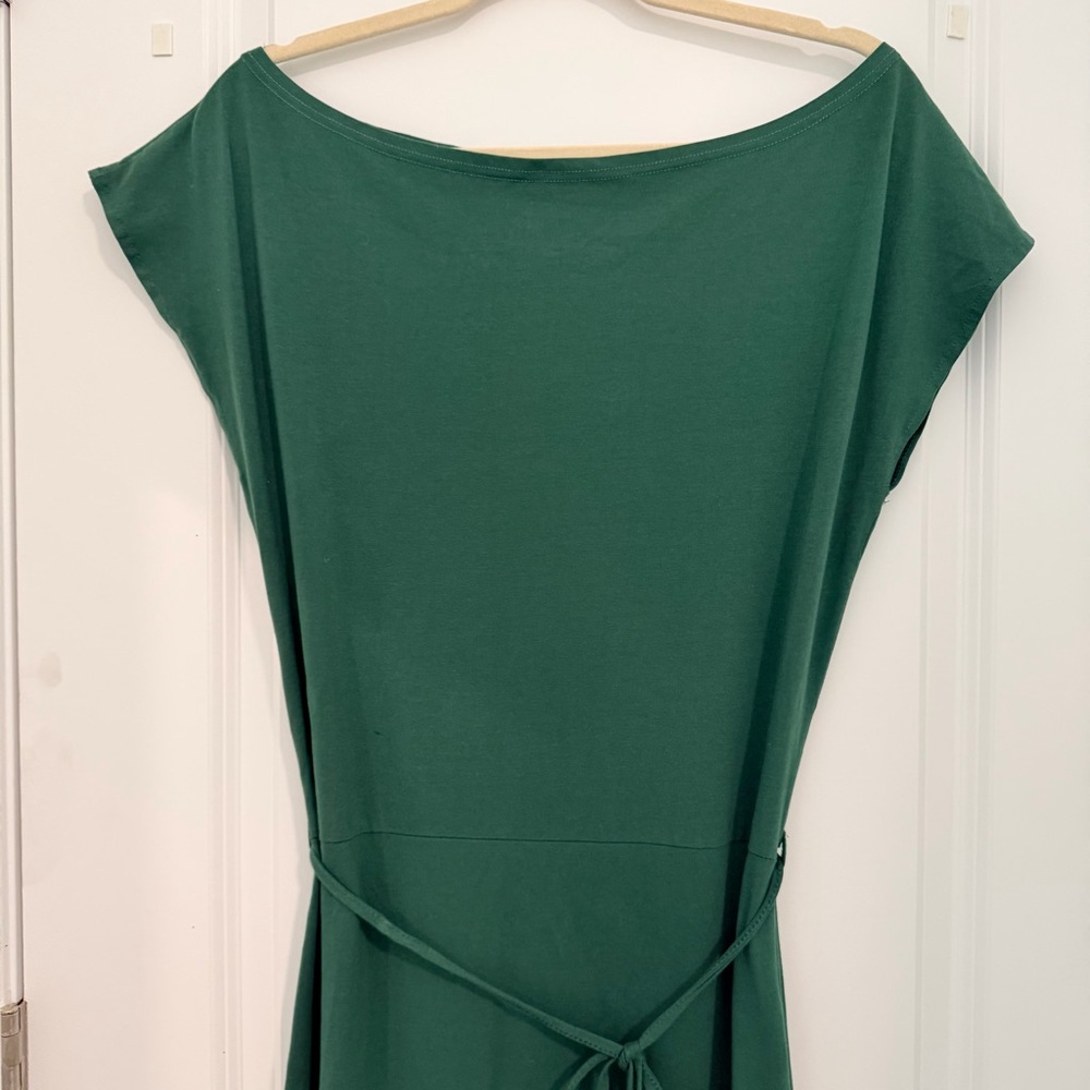 Green Midi Dress with Waist Tie - Picture 5 of 6